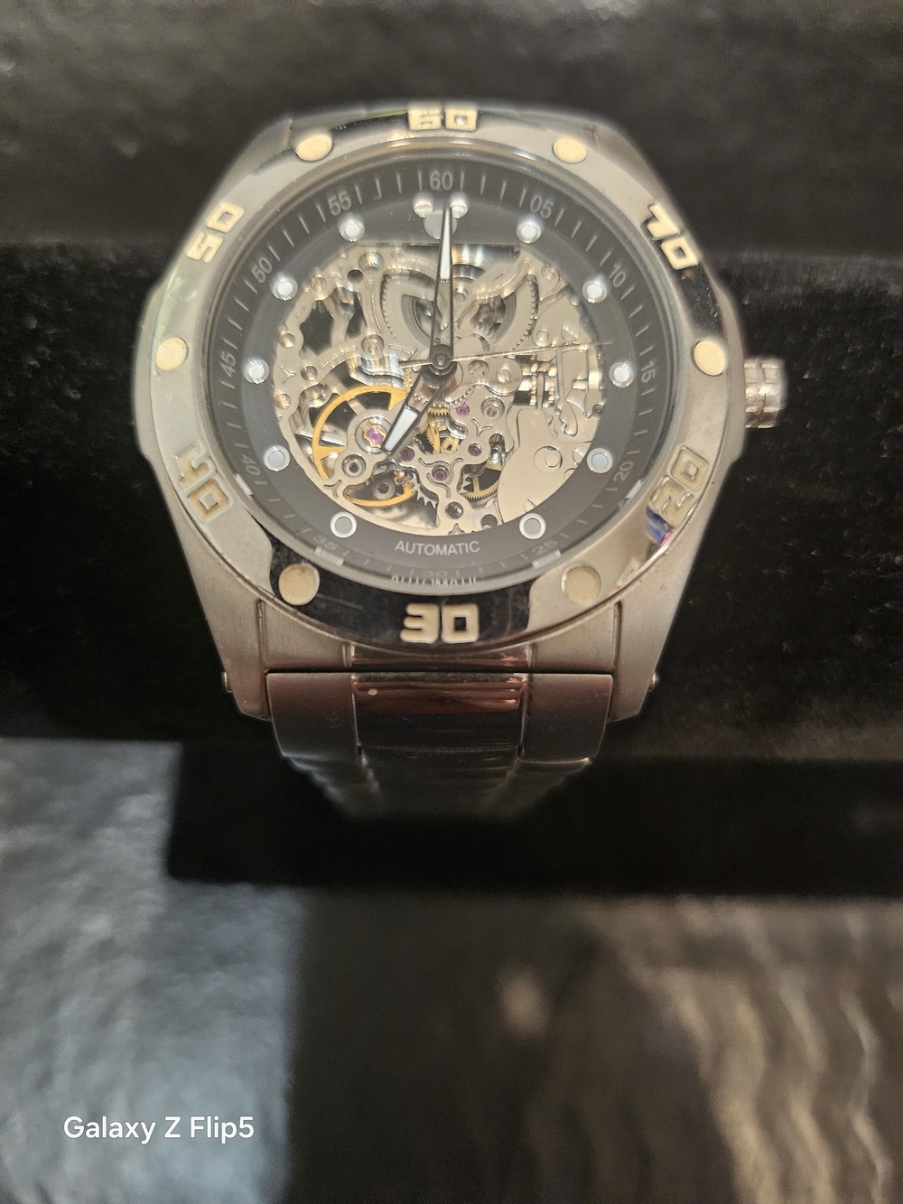 Automatic Skeleton Dial Men's Watch - Silver Stainless Steel